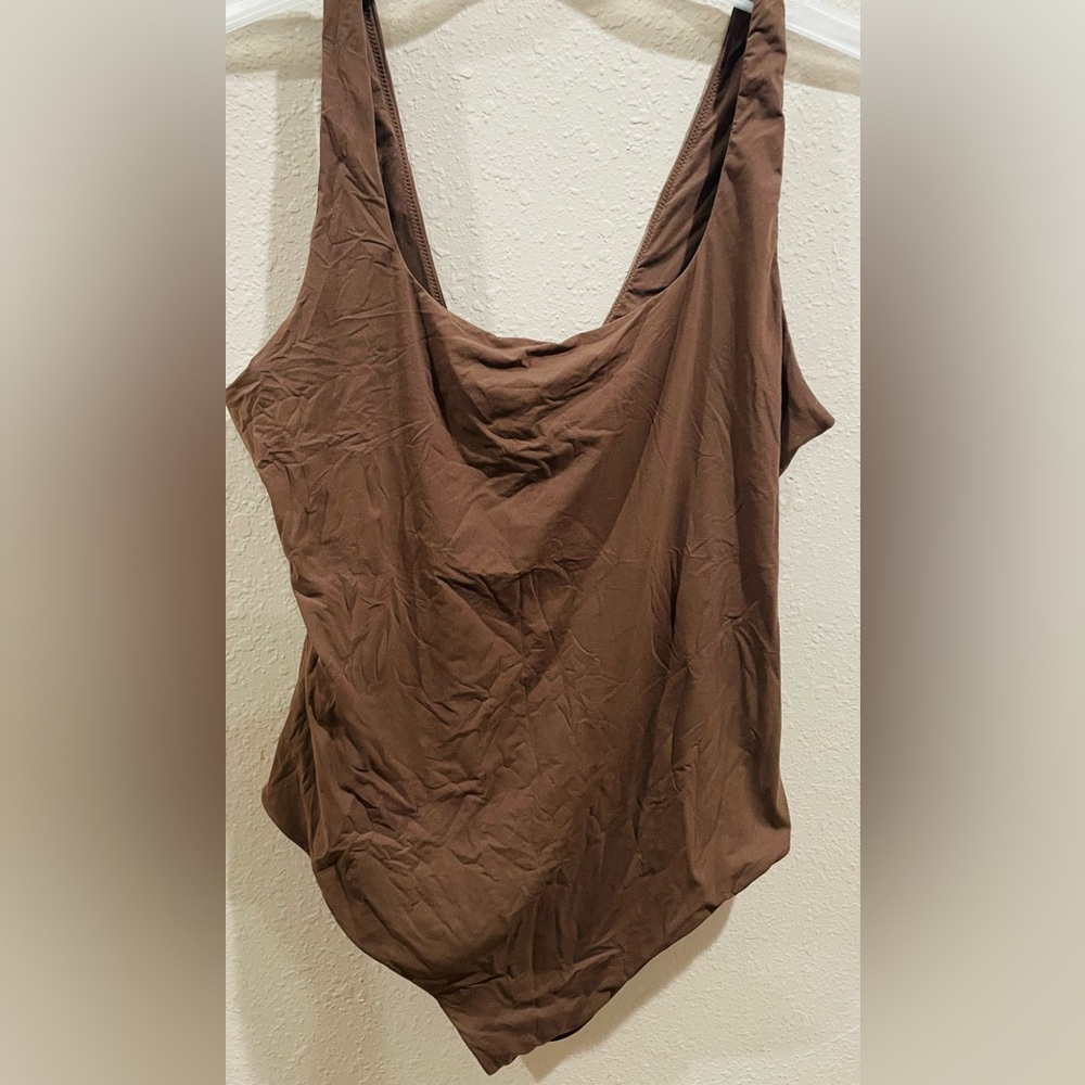 Auden Scoop Neck Brown Tank Top